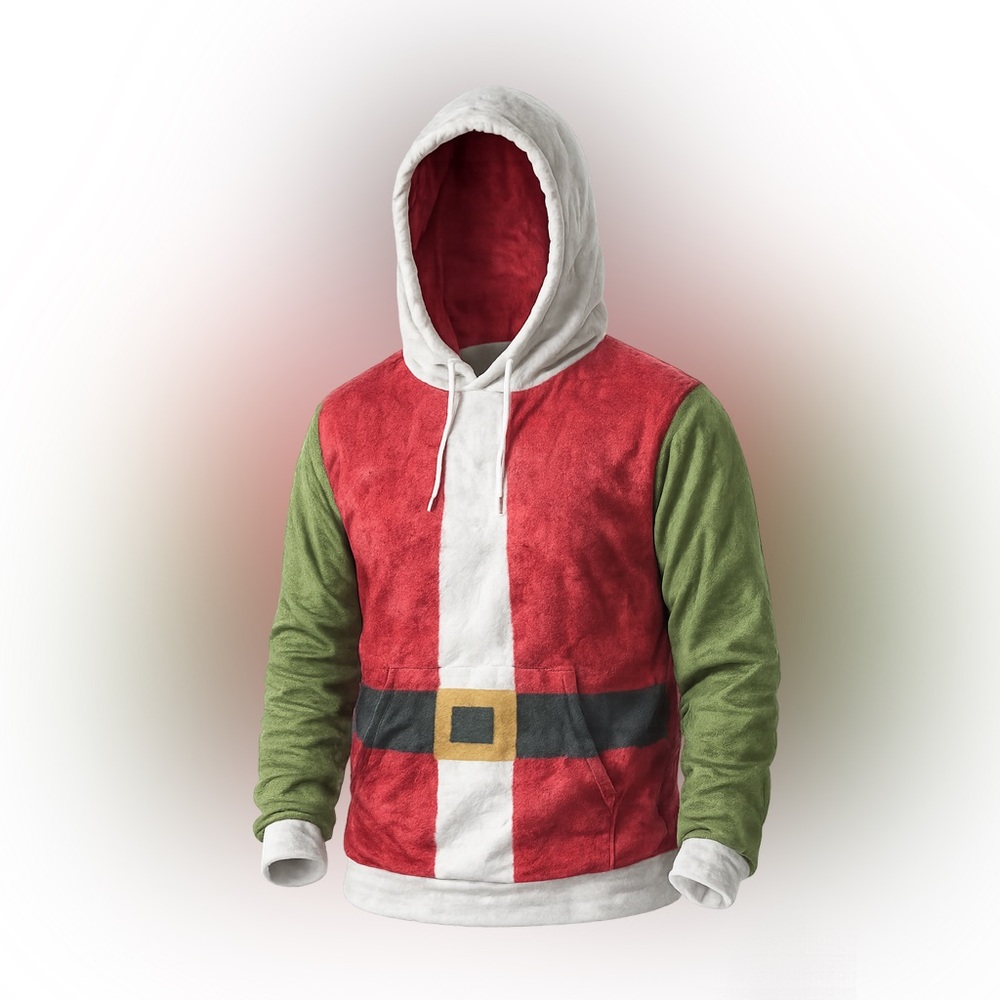 Men’s fleece holiday Christmas hoodie ugly sweater size large